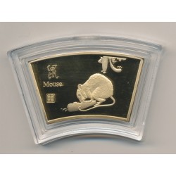 Médaille signe astrologique chinois - Souris - cuivre doré or fin
