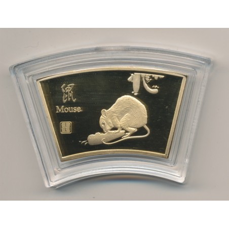 Médaille signe astrologique chinois - Souris - cuivre doré or fin