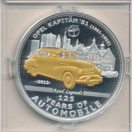 Palau - 5 Dollars 2012 - 125 ans automobile - Opel Kapitän