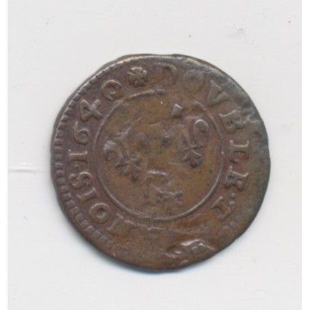 Louis XIII - Double tournois méridional au grand buste viril - 1640