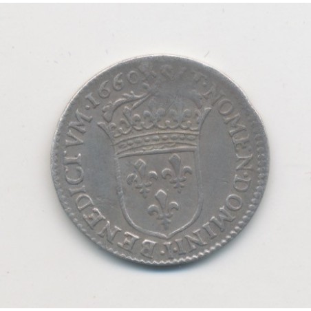 Louis XIV - 1/12 écu mèche longue - 1660 I Limoges