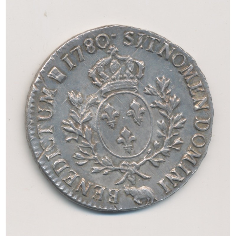 Louis XVI - Écu aux lauriers du béarn - 1780 Pau