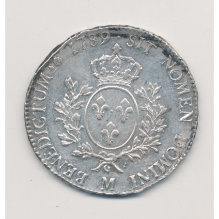 Louis XVI - Écu aux lauriers - 1789 M Toulouse