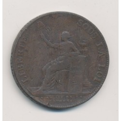 Monneron 2 Sols à la liberté assise - 1791 - AN 3