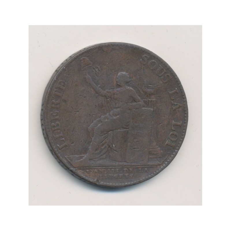 Monneron 2 Sols à la liberté assise - 1791 - AN 3