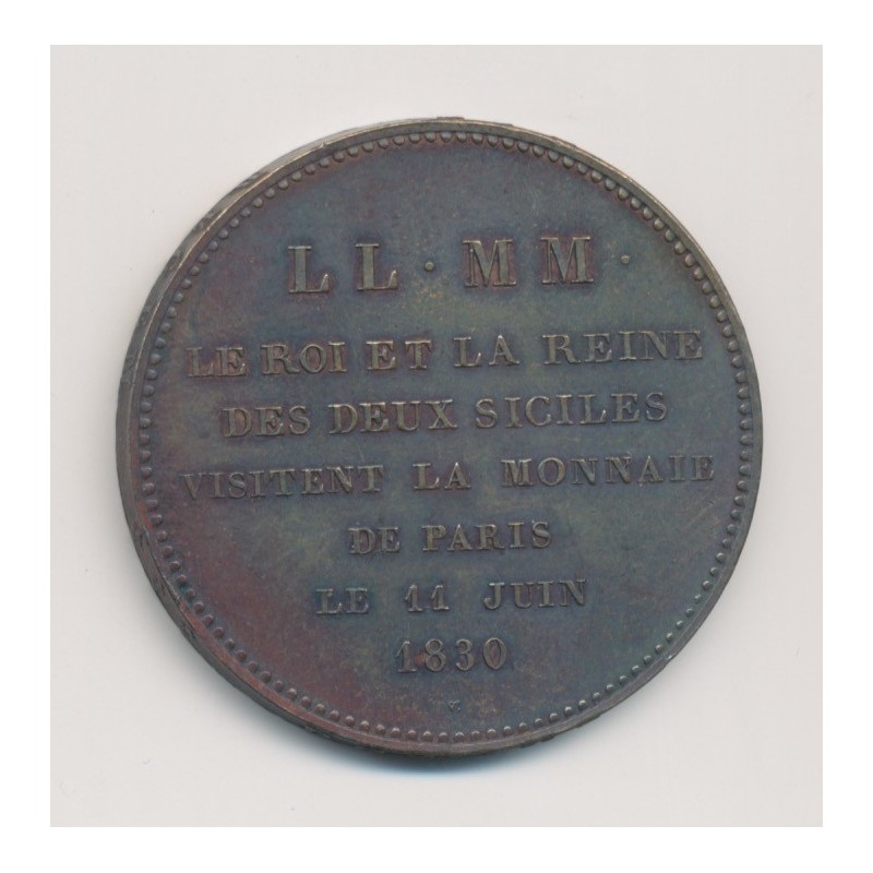 Module 5 Francs - Charles X - Roi et reine de Sicile visite monnaie de paris - 1830 Paris - bronze