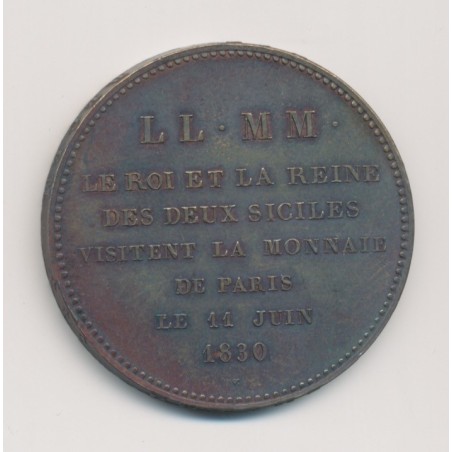 Module 5 Francs - Charles X - Roi et reine de Sicile visite monnaie de paris - 1830 Paris - bronze