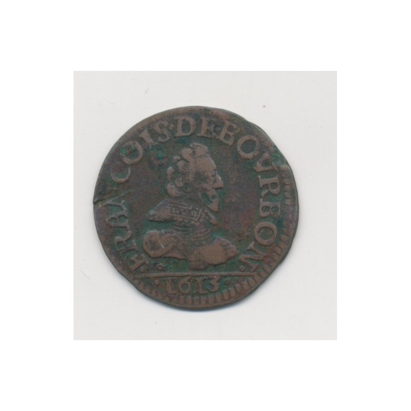 Champagne - Château-regnault - liard - 1613 - bourbon de conti
