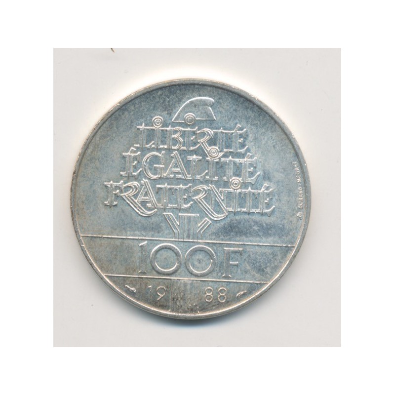 100 Francs Fraternité - 1988 - argent
