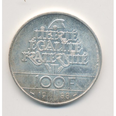 100 Francs Fraternité - 1988 - argent