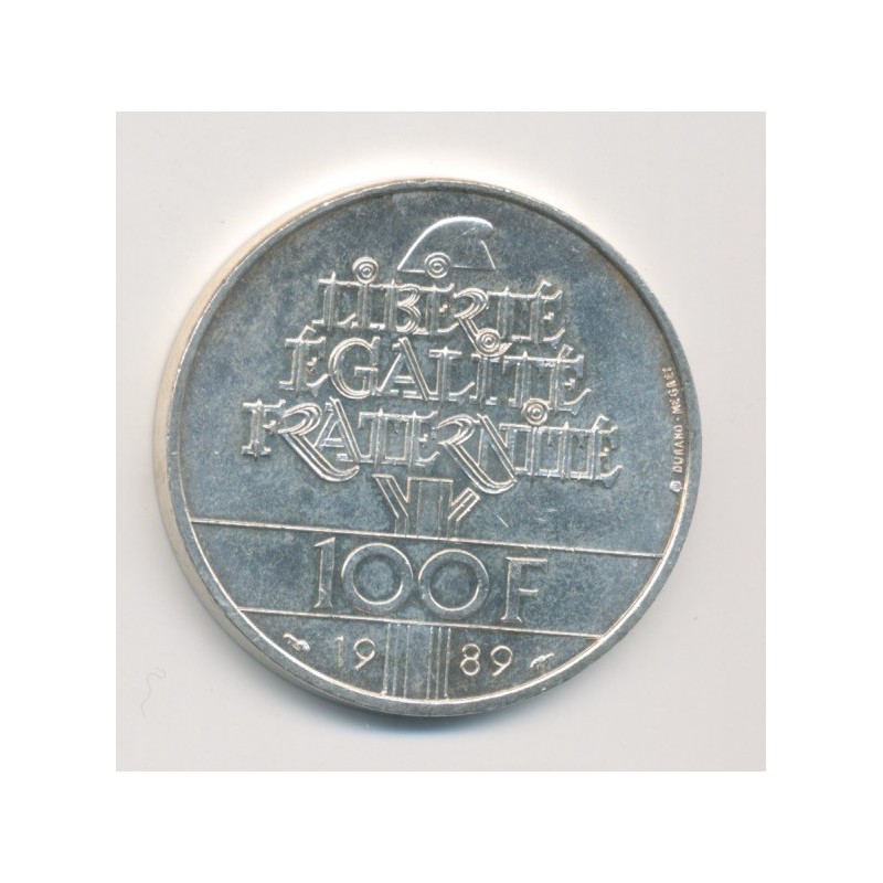 100 Francs Droits de l'homme - 1989 - argent