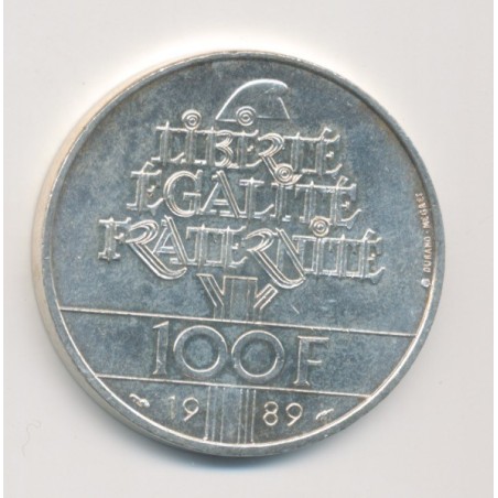 100 Francs Droits de l'homme - 1989 - argent