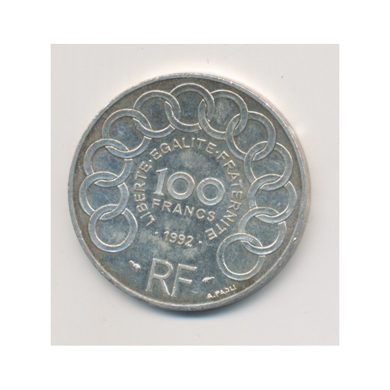 100 Francs Jean Monnet - 1992 - argent