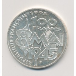 100 Francs 8 Mai 1945 - 1995 - argent