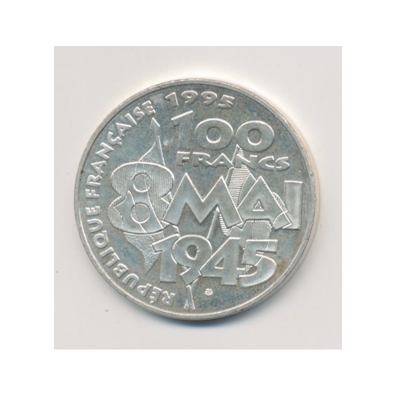 100 Francs 8 Mai 1945 - 1995 - argent