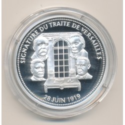 Médaille - Signature traité de Versailles - 100e anniversaire de la grande guerre - argent 