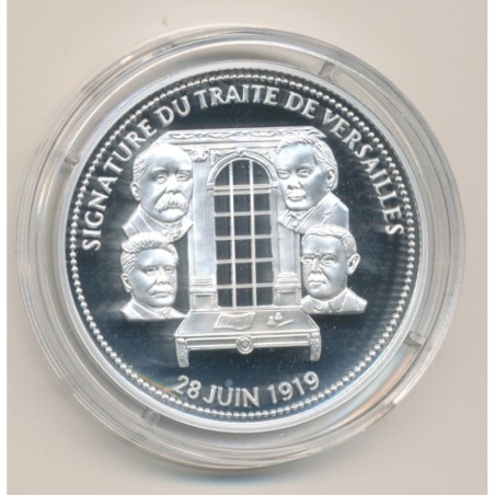 Médaille - Signature traité de Versailles - 100e anniversaire de la grande guerre - argent 