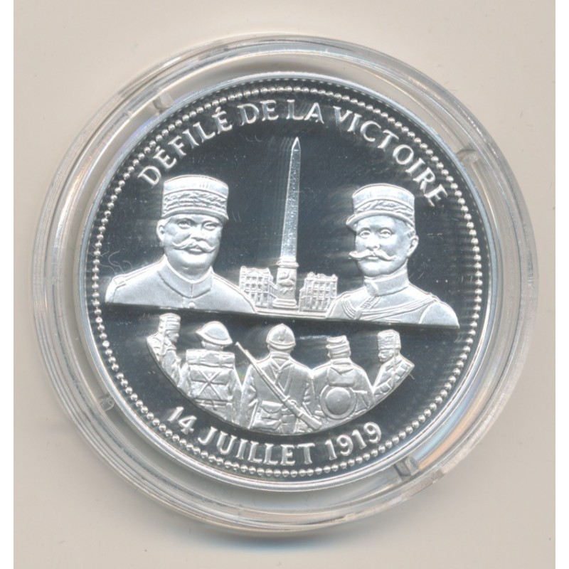 Médaille - Défilé de la victoire - 14 juillet 1919- 100e anniversaire de la grande guerre - argent 