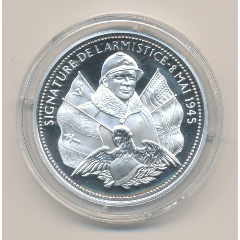 Médaille - Signature de l'armistice - 8 mai 1945 - La France Victorieuse - argent 