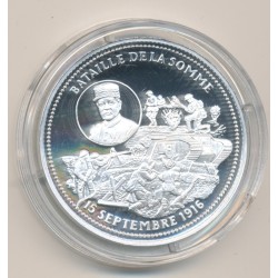 Médaille - Bataille de la Somme - 15 septembre 1916 - 100e anniversaire de la grande guerre - argent 
