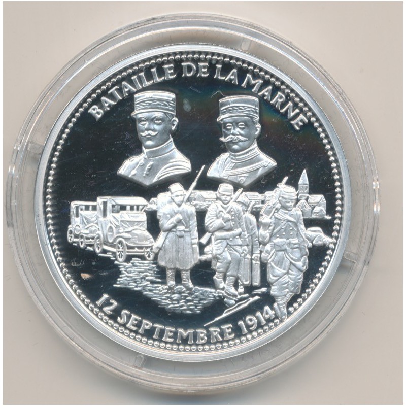 Médaille - Bataille de la marne - 12 septembre 1914 - 100e anniversaire de la grande guerre - argent 