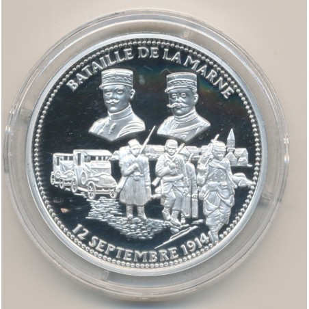 Médaille - Bataille de la marne - 12 septembre 1914 - 100e anniversaire de la grande guerre - argent 