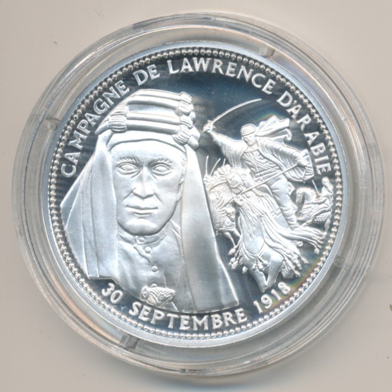 Médaille - Campagne de Lawrence d'arabie - 30 septembre 1918 - 100e anniversaire de la grande guerre - argent 