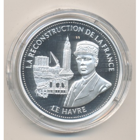 Médaille - La reconstruction de la France - le havre - La France Victorieuse - argent 