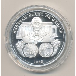 Médaille - Nouveau Franc De Gaulle - 1960 - argent 