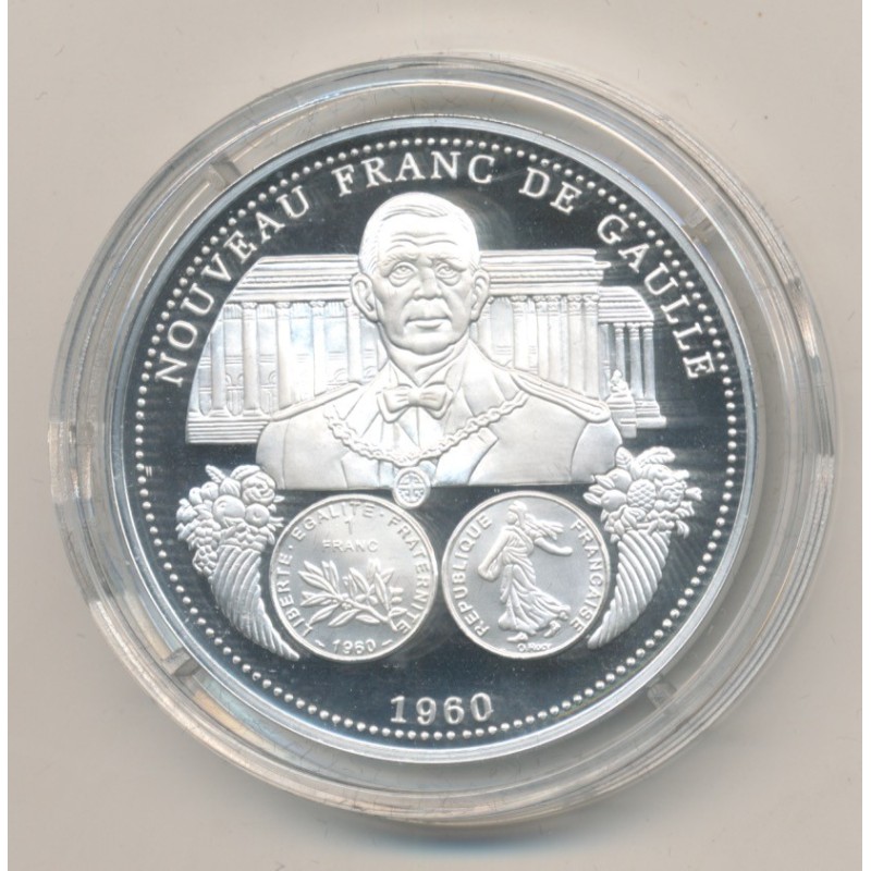 Médaille - Nouveau Franc De Gaulle - 1960 - argent 