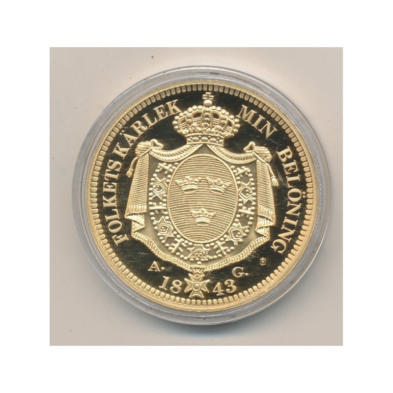 Médaille - reproduction 1 Ducat 1843 - Carl XIV