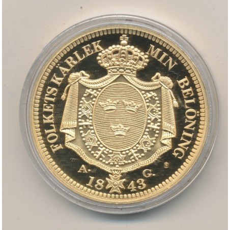 Médaille - reproduction 1 Ducat 1843 - Carl XIV
