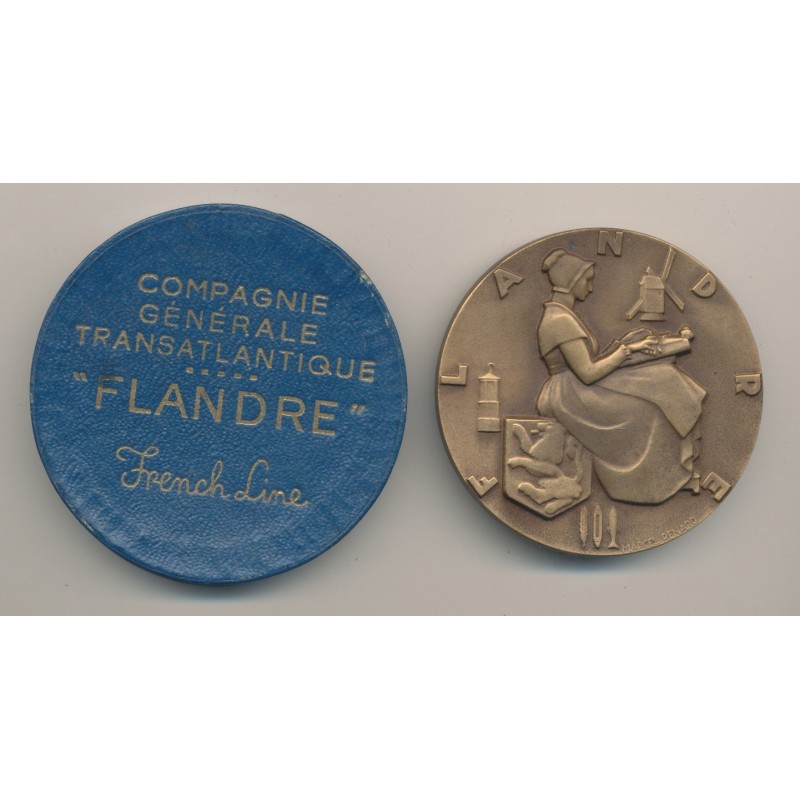 Médaille - Paquebot Flandre - Compagnie générale transatlantique - french line
