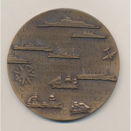 Médaille - Compagnie générale transatlantique - 1855/1955 - french line