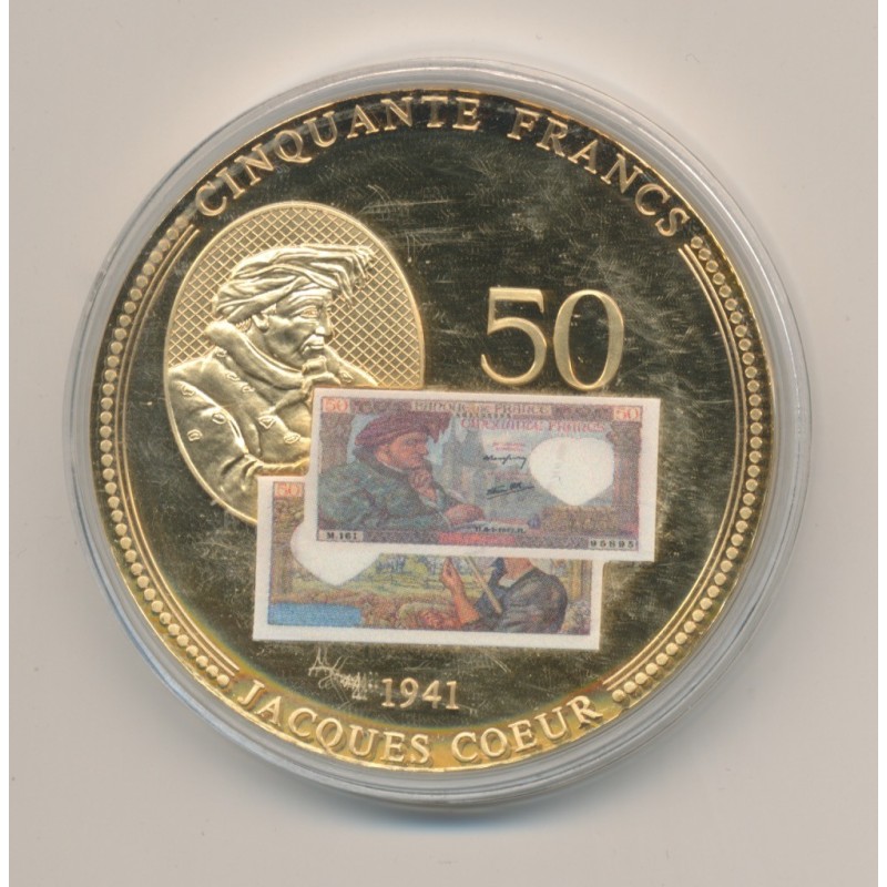 Médaille - 50 Francs Jacques Coeur 1941 - Anciens Francs
