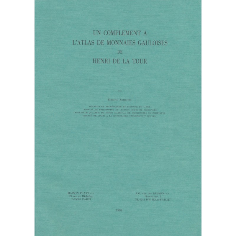 Complément Atlas des Monnaies Gauloises - Henri de la tour - réimpression 1992