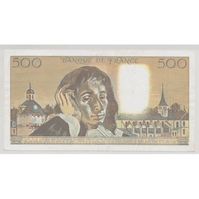500 Francs Pascal - 1991 - manque encre - bulle - 25186 - T.345