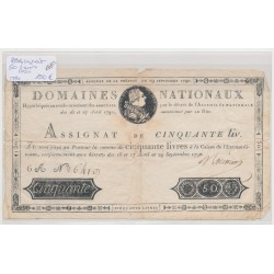 Assignat 50 Livres - Louis XVI - 50 Livres 1790