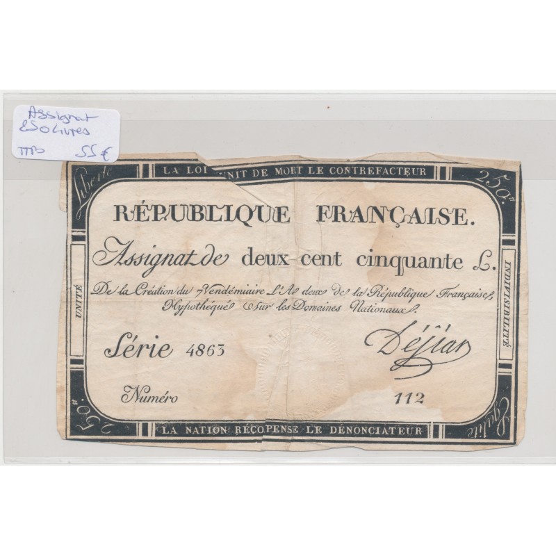 Assignat 250 Livres 
