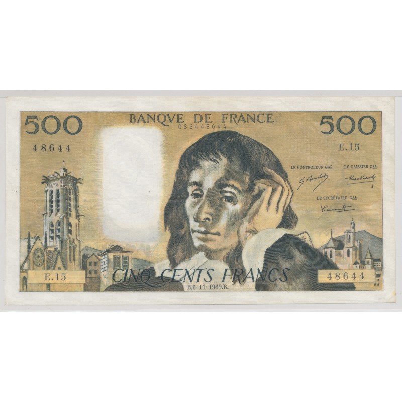 500 Francs Pascal - 6.11.1969 - E.15