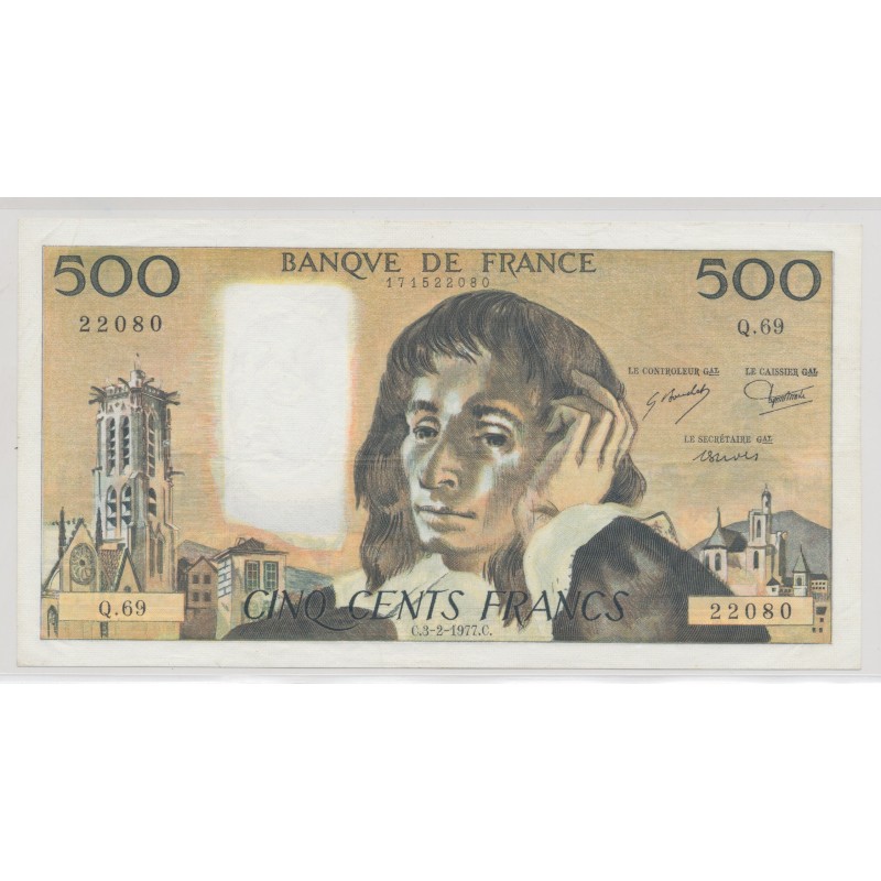 500 Francs Pascal - 3.02.1977 - Q.69