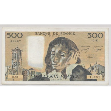 500 Francs Pascal - 3.11.1977