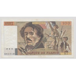 100 Francs Delacroix - 1978 - B.1 - 100F non hachuré - TTB