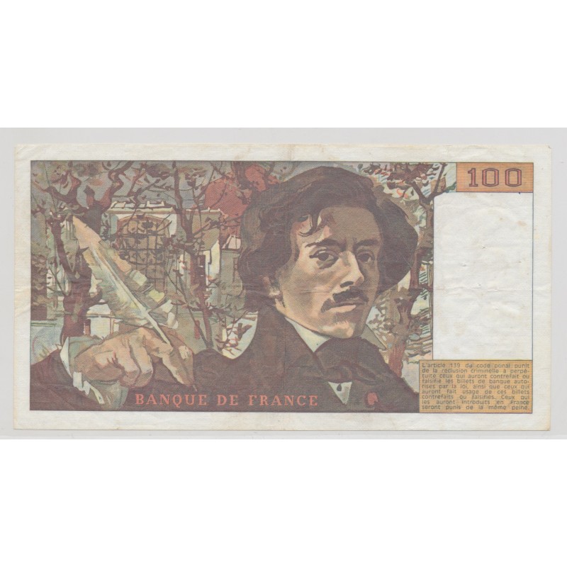 100 Francs Delacroix - 1978 - B.1 - 100F non hachuré - TTB