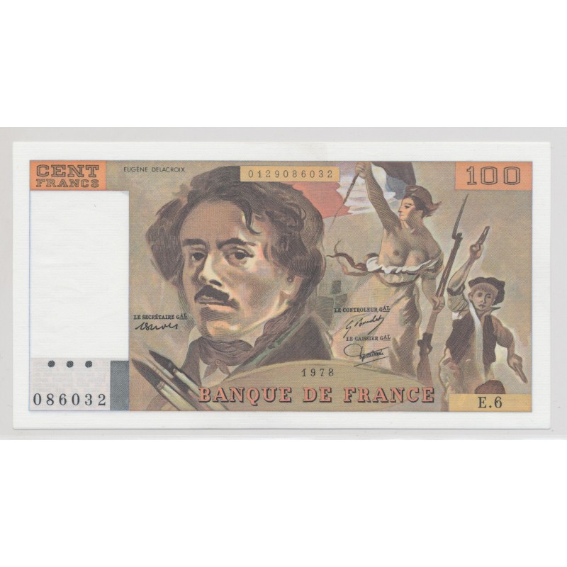 100 Francs Delacroix - 1978 - E.6 - NEUF