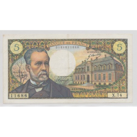 5 Francs pasteur - 4.04.1968 - X.74 - TTB+