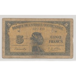 Afrique occidentale - 5 Francs - 1942 - TB