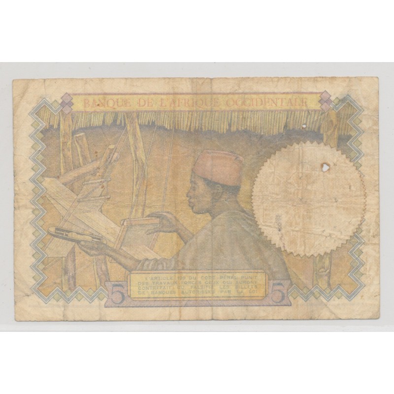 Afrique occidentale - 5 Francs - 1942 - TB