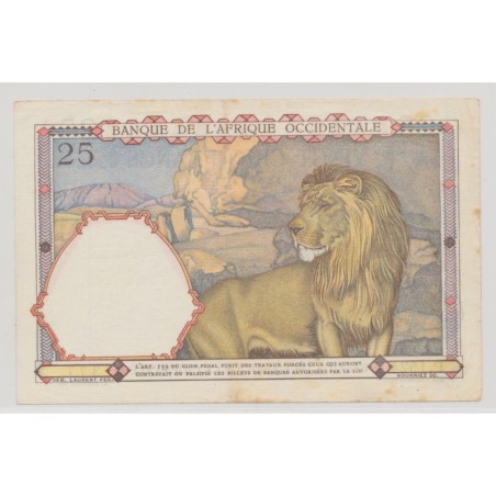 Afrique occidentale - 25 Francs - 9.03.1939 - TTB