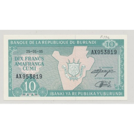 Burundi - 10 Francs - 25.05.1995 - NEUF